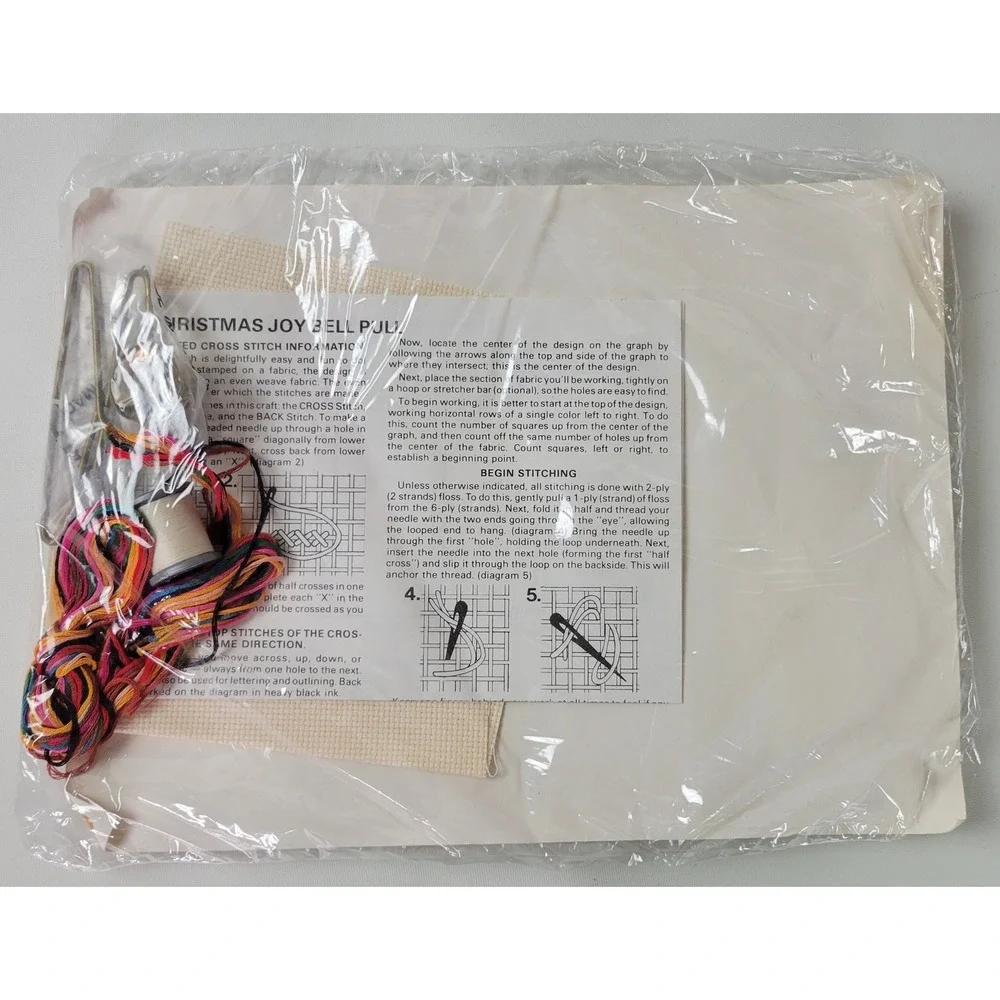 Vintage 1984 The Creative Circle Christmas Joy Bellpull Cross Stitch Kit 2162
